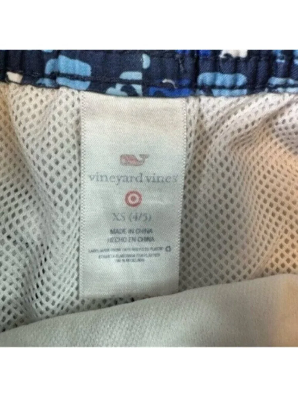 Vineyard Vines | Blue Whale Print Boy's Swim Trunk Size XS